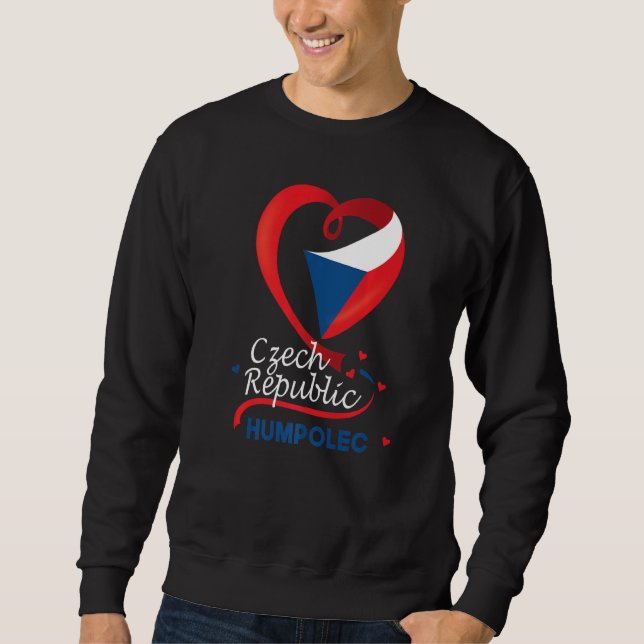 Humpolec Czech Republic Heart Flag Lion Coat Of Ar Sweatshirt (Front)