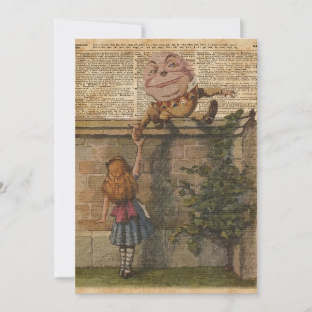 Humpty Dumpty & Alice Vintage Book Illustration (Front)
