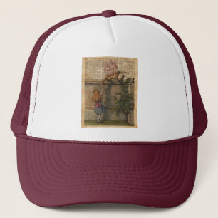 Humpty Dumpty & Alice Vintage Book Illustration Trucker Hat