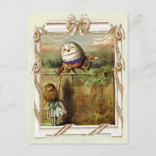 Humpty Dumpty and Alice Postcard (Front)