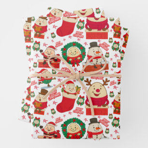 Humpty Dumpty Christmas Cute Wrapping Paper Sheet