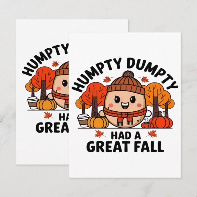 Humpty Dumpty, Funny Thanksgiving Enclosure Card (Front/Back)