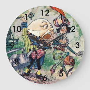 Humpty Dumpty in Wonderland Large Clock