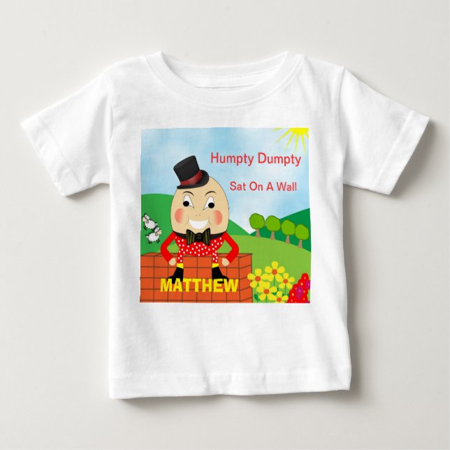 Humpty Dumpty Nursery Rhyme Cute Personalised Baby T-Shirt (Front)