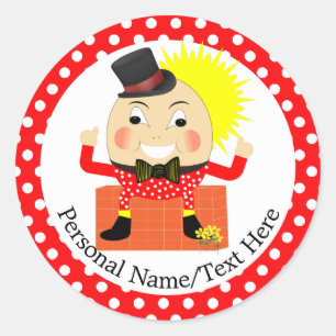 Humpty Dumpty Nursery Rhyme Cute Personalised Classic Round Sticker
