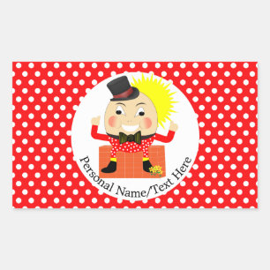 Humpty Dumpty Nursery Rhyme Cute Personalised Rectangular Sticker