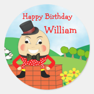 Humpty Dumpty Nursery Rhyme Theme Classic Round Sticker