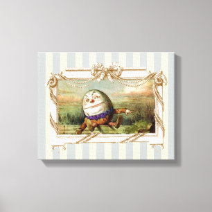 Humpty Dumpty on blue and white stripes Canvas Print