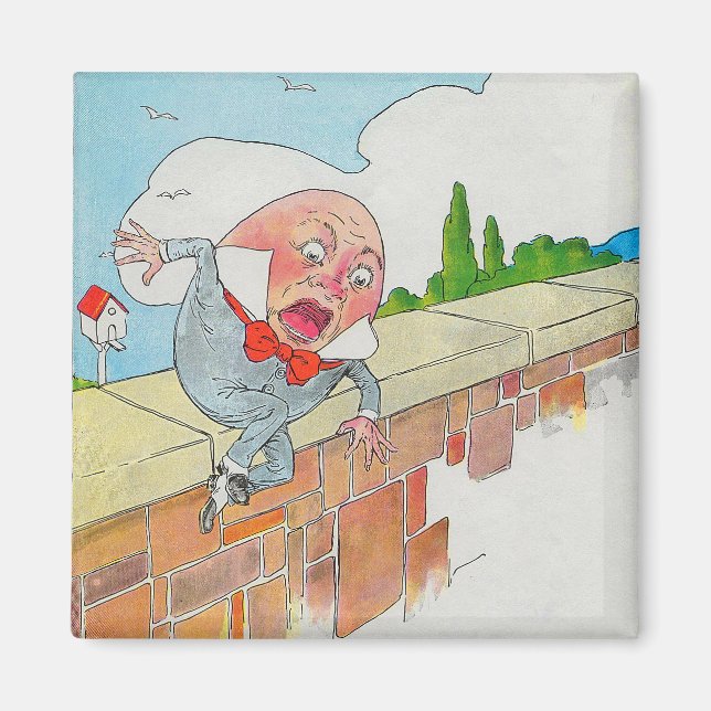 Humpty Dumpty on Wall Mother Goose Nursery Rhyme Magnet (Front)