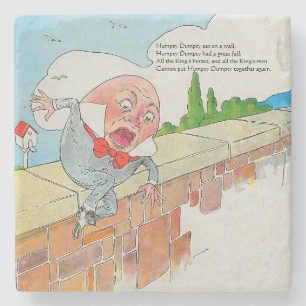 Humpty Dumpty on Wall Mother Goose Nursery Rhyme Stone Coaster