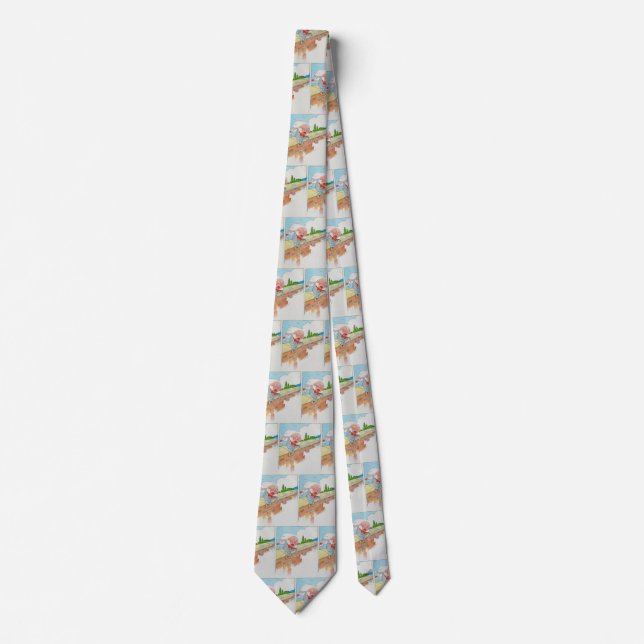 Humpty Dumpty on Wall Mother Goose Nursery Rhyme Tie (Front)