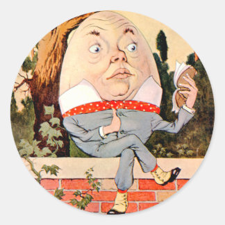 Humpty Dumpty Sat On a Wall in Wonderland Classic Round Sticker
