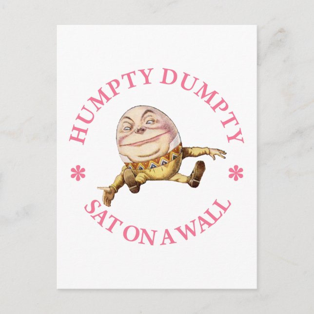 Humpty Dumpty Sat On A Wall Postcard (Front)