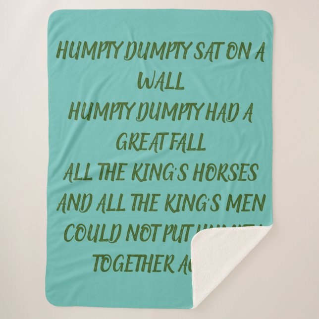 HUMPTY DUMPTY SHERPA BLANKET (Front)
