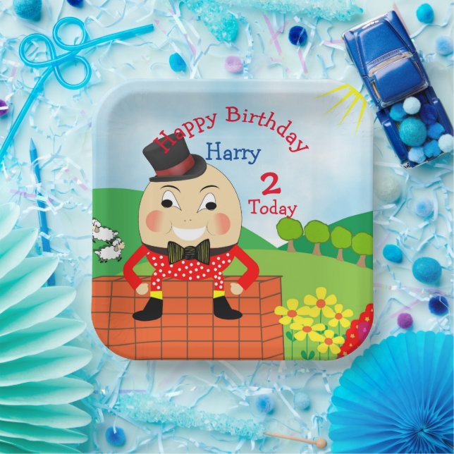 Humpty Dumpty Themed Kids Birthday Party Editable  Paper Plate (Party)