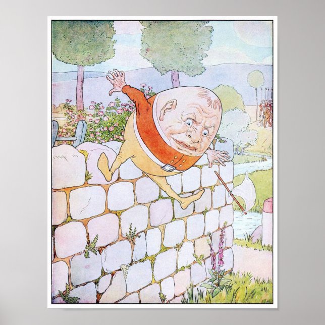 Humpty Dumpty Vintage Illustration Poster (Front)