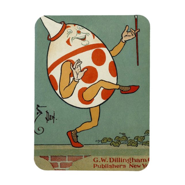 Humpty Dumpty, Vintage Mother Goose Nursery Rhyme Magnet (Vertical)