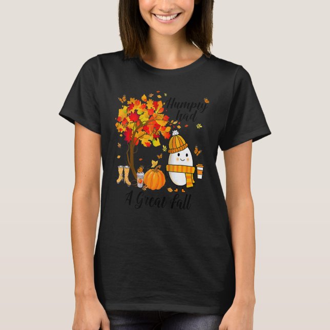 Humpty Had A Great Fall  Autumn Joke Raglan Baseba T-Shirt (Front)