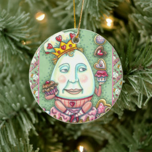 HUMPTY KING OF HEARTS AND CONFECTIONS, VALENTINE CERAMIC TREE DECORATION