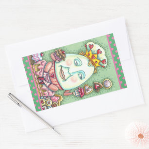 HUMPTY KING OF HEARTS AND CONFECTIONS, VALENTINE RECTANGULAR STICKER