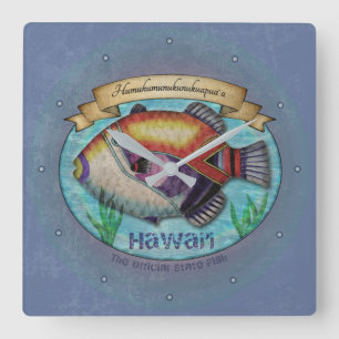 Humuhumunukunukuapua'a Square Wall Clock