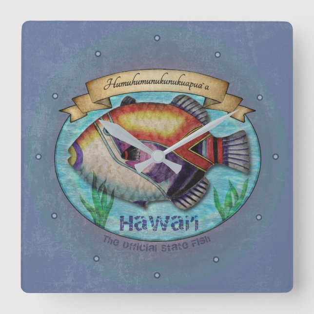 Humuhumunukunukuapua'a Square Wall Clock (Front)