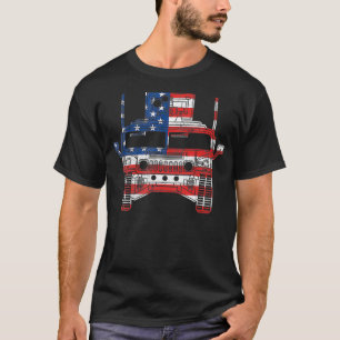 Humvee American Flag Military Vehicle HMMWV Front T-Shirt