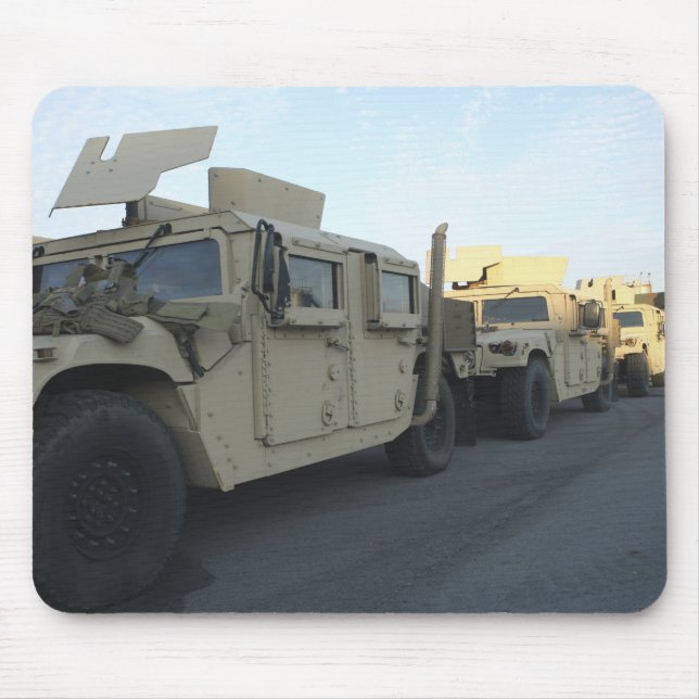 Humvees sit on the pier at Morehead City Mouse Pad (Front)