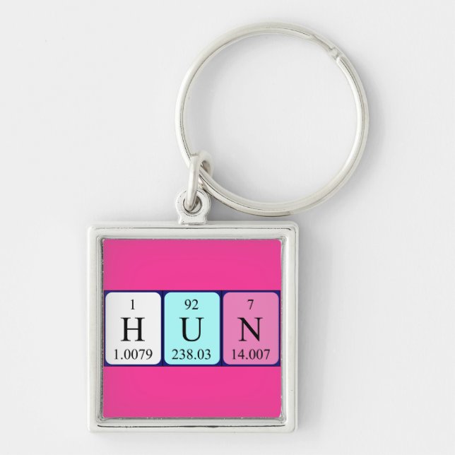 Hun periodic table name keyring (Front)