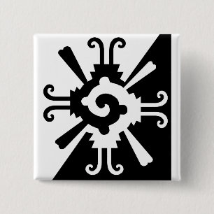 Hunab Ku-Black and White 15 Cm Square Badge