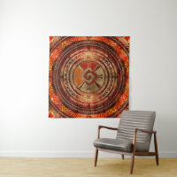 Hunab Ku Mayan symbol Burnt Orange and Gold