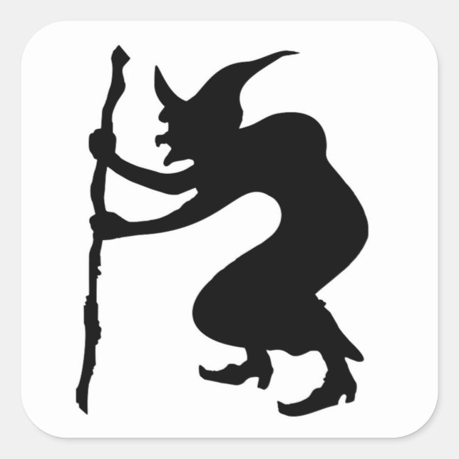 HUNCHBACK HALLOWEEN WITCH SQUARE STICKER (Front)