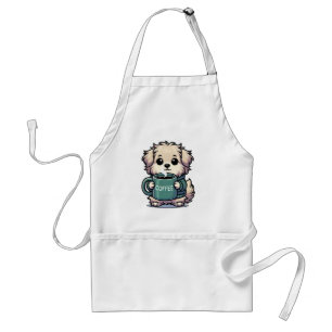 Hund mit Kaffeetasse Standard Apron