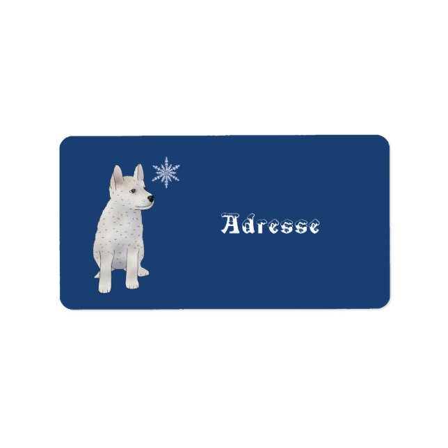 Hund mit Schneeflocke  Label (Front)