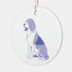 Hunderasse Beagel sitzend Ceramic Tree Decoration