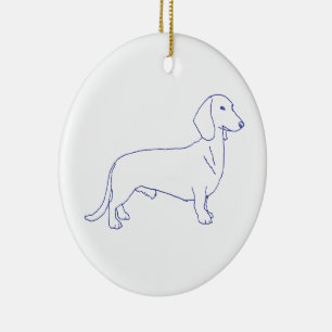 Hunderasse Dackel Ceramic Tree Decoration