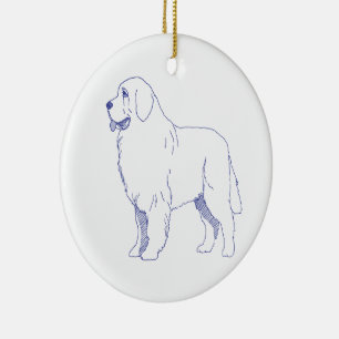 Hunderasse Neufundländer Ceramic Tree Decoration