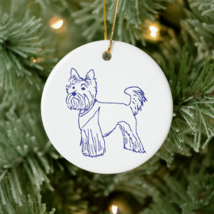 Hunderasse Yorkshire Terrier Ceramic Tree Decoration
