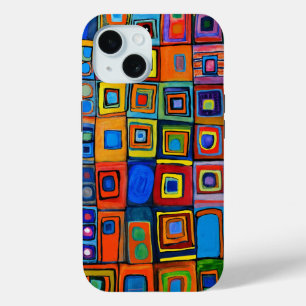 Hundertwasser Inspired Vibrant Squares  iPhone 15 Case