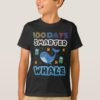 Hundred Days Smarter Blue Whale 100 Days of School T-Shirt