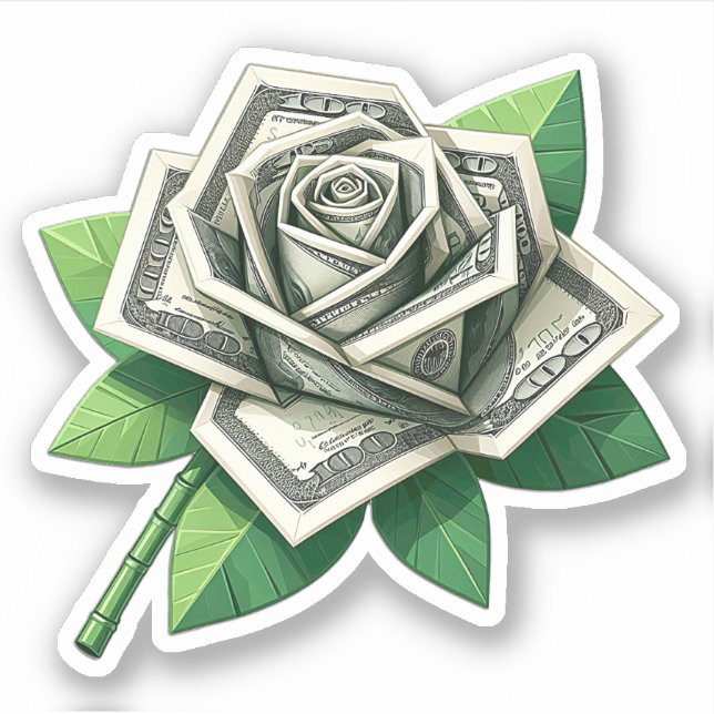 hundred dollar bills origami rose art  (Front)