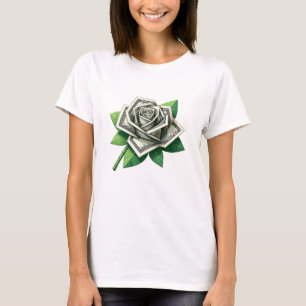 hundred dollar bills origami rose art  T-Shirt