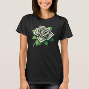 hundred dollar bills origami rose art T-Shirt