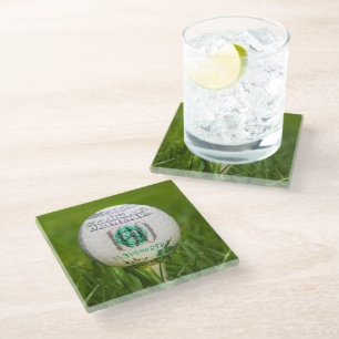 Hundred Dollar Golf Ball Glass Coaster