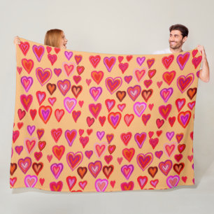 Hundred hearts Fleece Blanket