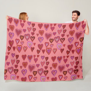 Hundred hearts Fleece Blanket