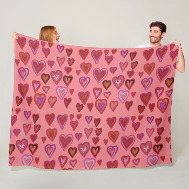 Hundred hearts Fleece Blanket (In Situ)