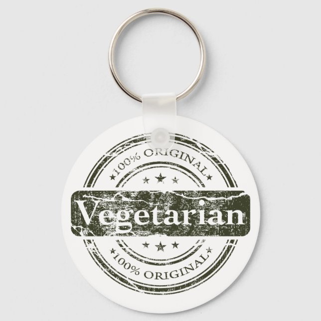 Hundred percent vegetarian key ring (Front)