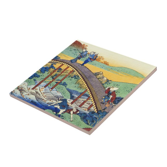 Hundred Poems Explained by the Nurse Hokusai Tile (Side)