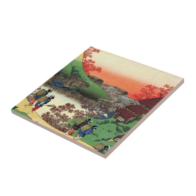 Hundred Poems Explained by the Nurse Hokusai Tile (Side)